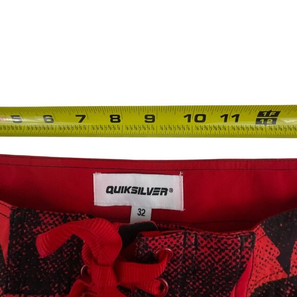 Quiksilver Men’s Swim Board Shorts Size 32 Red Yellow Geometric Print Surfwear D - Picture 4 of 8